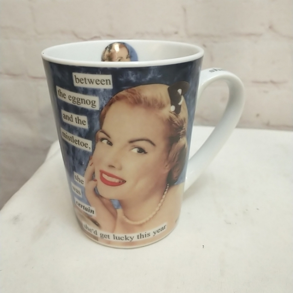 Anne Taintor "She Was Certain She'd Get Lucky" Porcelain Coffee Mug
